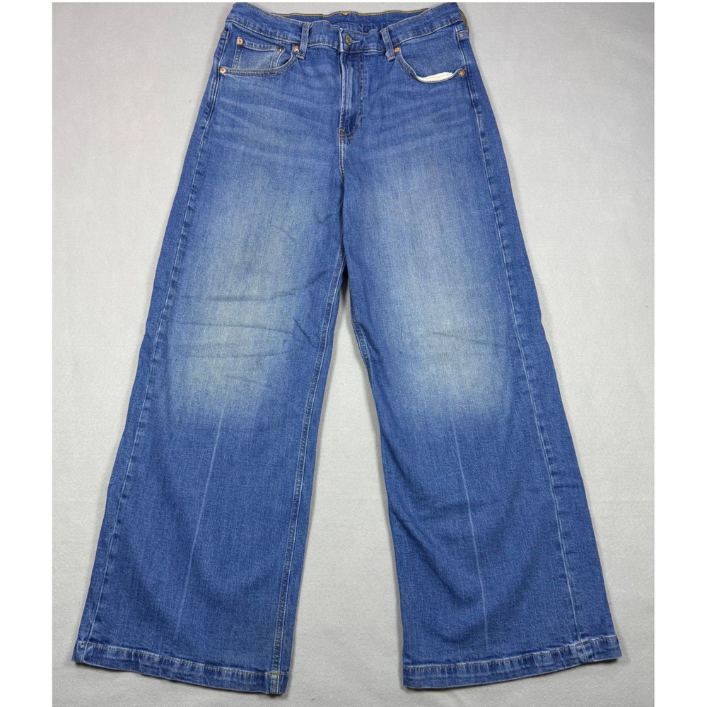 Gap High Stride Light Wash Wide Leg Jeans 31/12 Regular Baggy Jeans 406753-00